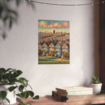 San Francisco Painted Row Houses Matte Poster — Vintage Cityscape Wall Art - AquilVision