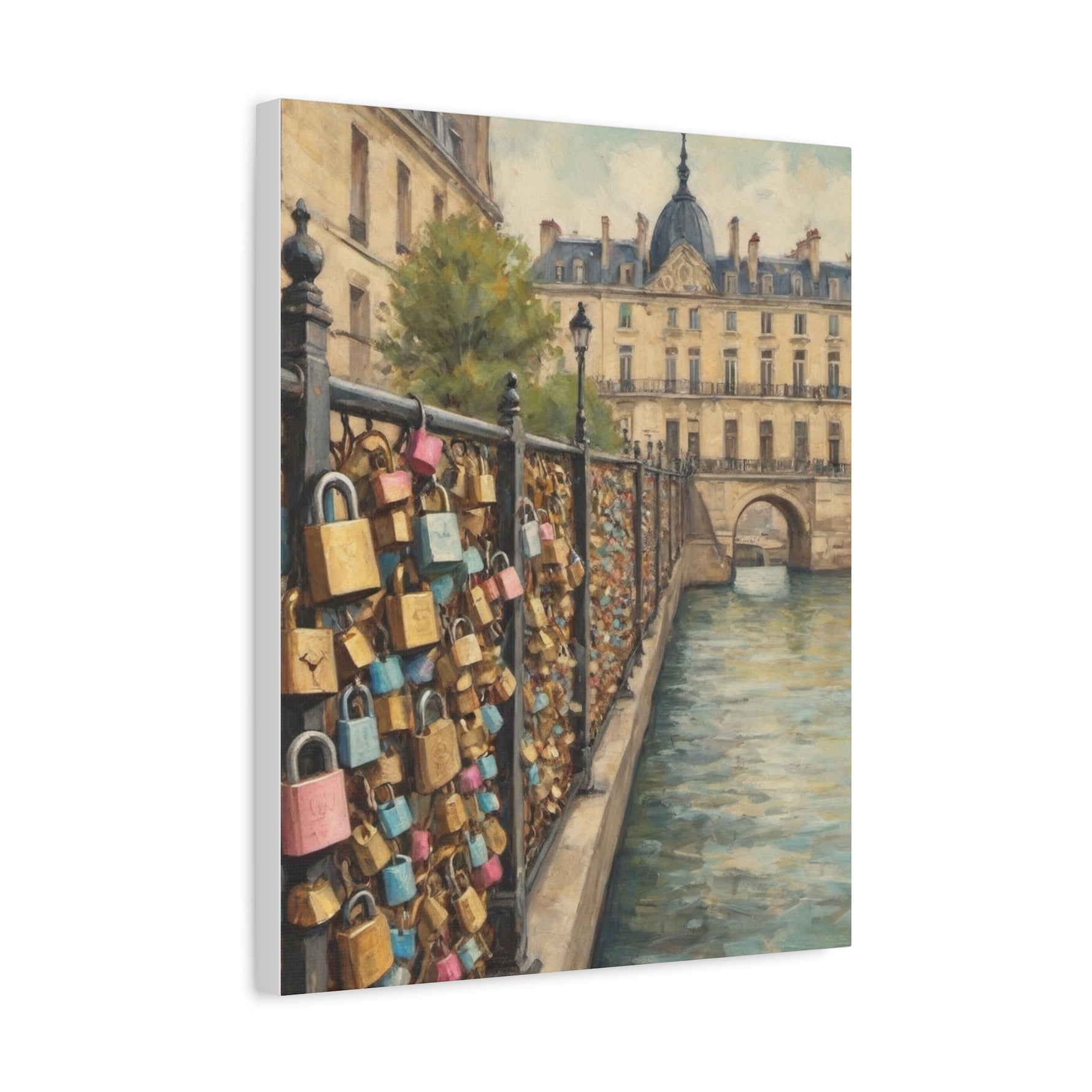 Paris Love Locks Canvas Print — Matte Stretched Wall Art - AquilVision