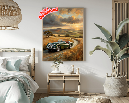AquilVision Vintage Roadster Oil Painting Wall Art