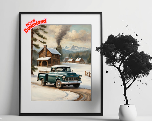 AquilVision Snowy Countryside Art Print Digital Download
