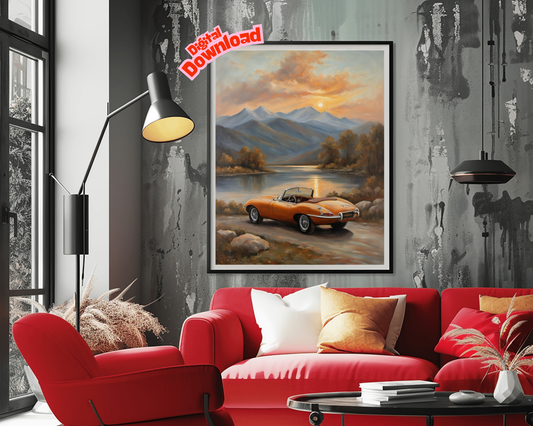 AquilVision Lakeside Sunset Wall Art Digital Print - AquilVision