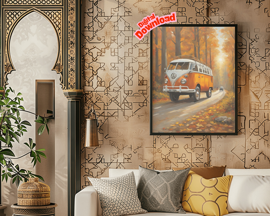 AquilVision Vintage Camper Oil Painting Digital Art - AquilVision