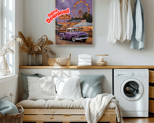 AquilVision 1950s Retro Truck Wall Art Digital Print