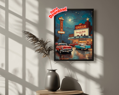 AquilVision Nostalgic Night Scene Artwork Digital Print - AquilVision