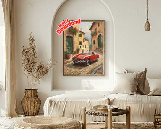 AquilVision Vintage Car Home Decor Print Digital Art