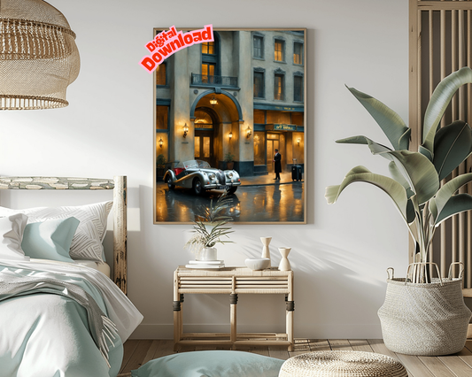 AquilVision 1950s Vintage Car Wall Art Digital Print