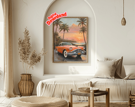 AquilVision Palm Tree Coastal Decor Digital Art Print