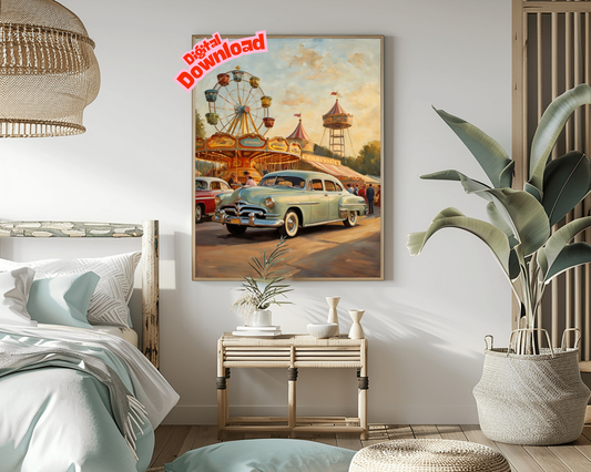 AquilVision 1950s Ferris Wheel Artwork Digital Print