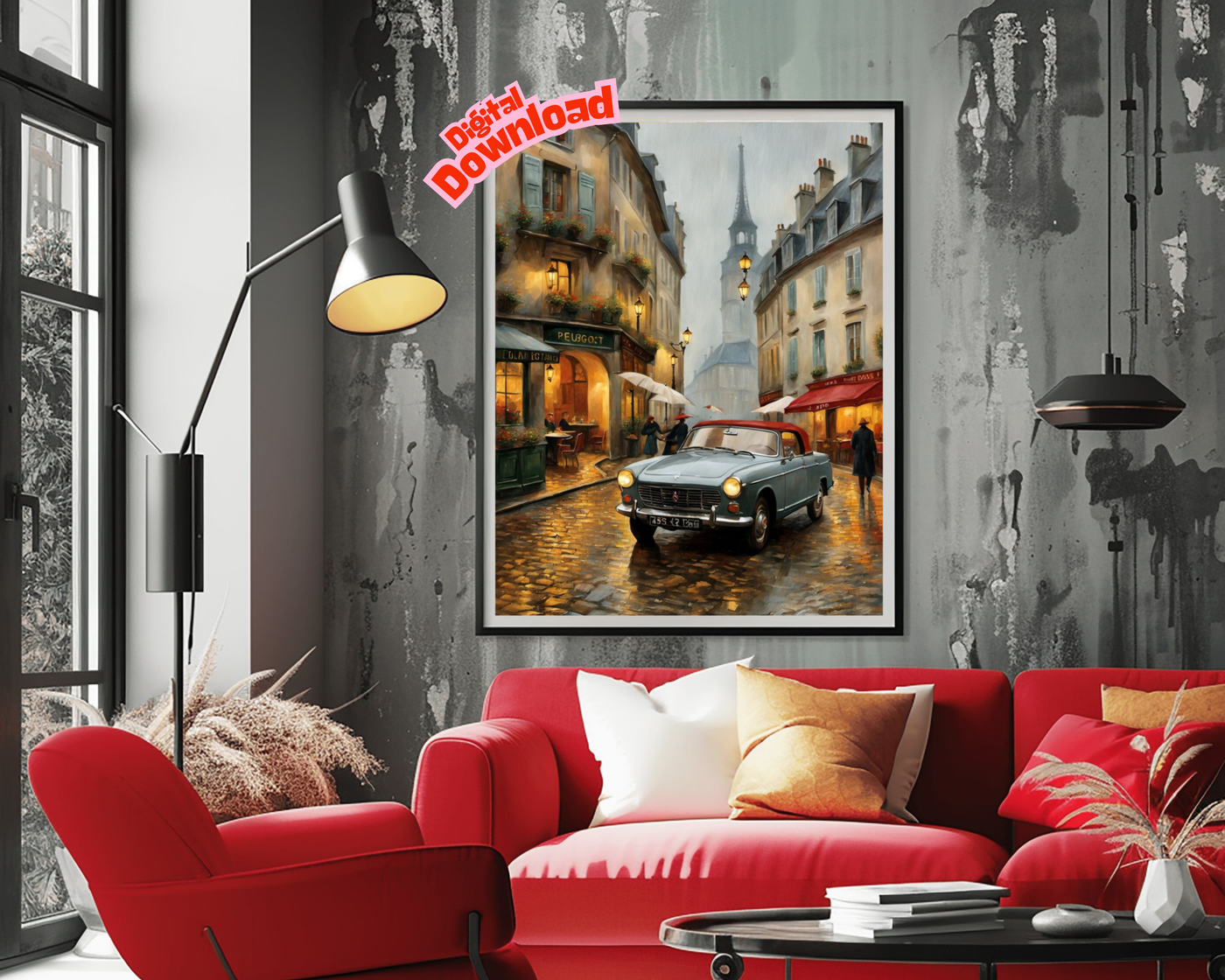 AquilVision Parisian Street Decor For Living Room Digital Print Ready AquilVision