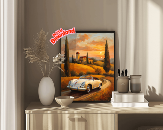 AquilVision Roadster Oil Painting for Living Room Decor
