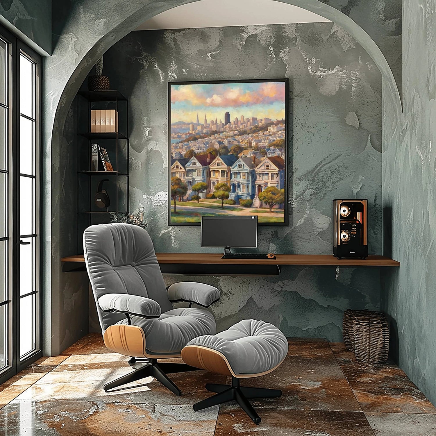 Painted Ladies Poster Leinwandkunst – San Francisco Kollektion