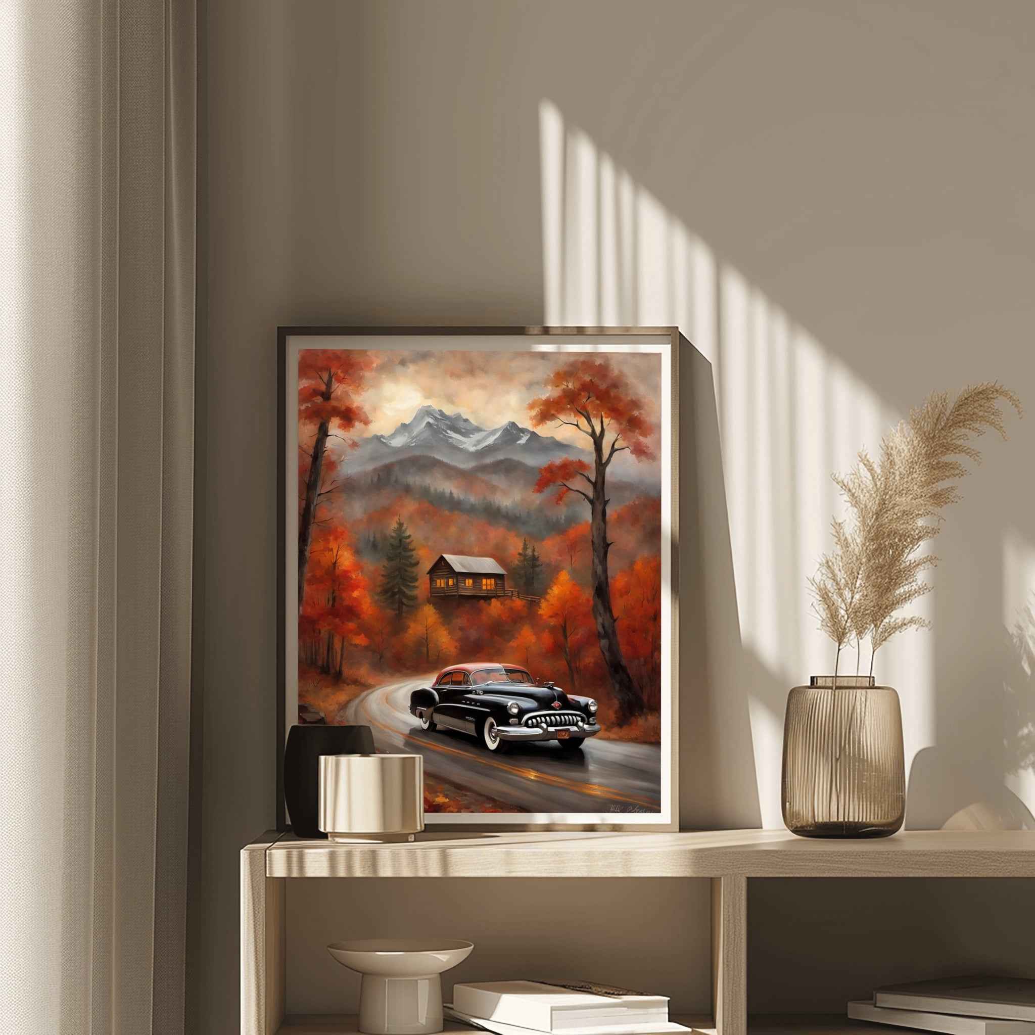 1950 American Riviera Dream -Autumn Mountain Edition | Poster - Canvas - Framed Canvas