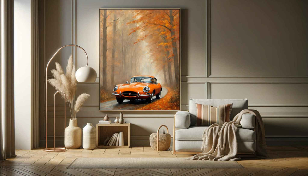 1961 E-Type Racing Beauty - Autumn Edition | Poster Canvas - AquilVision