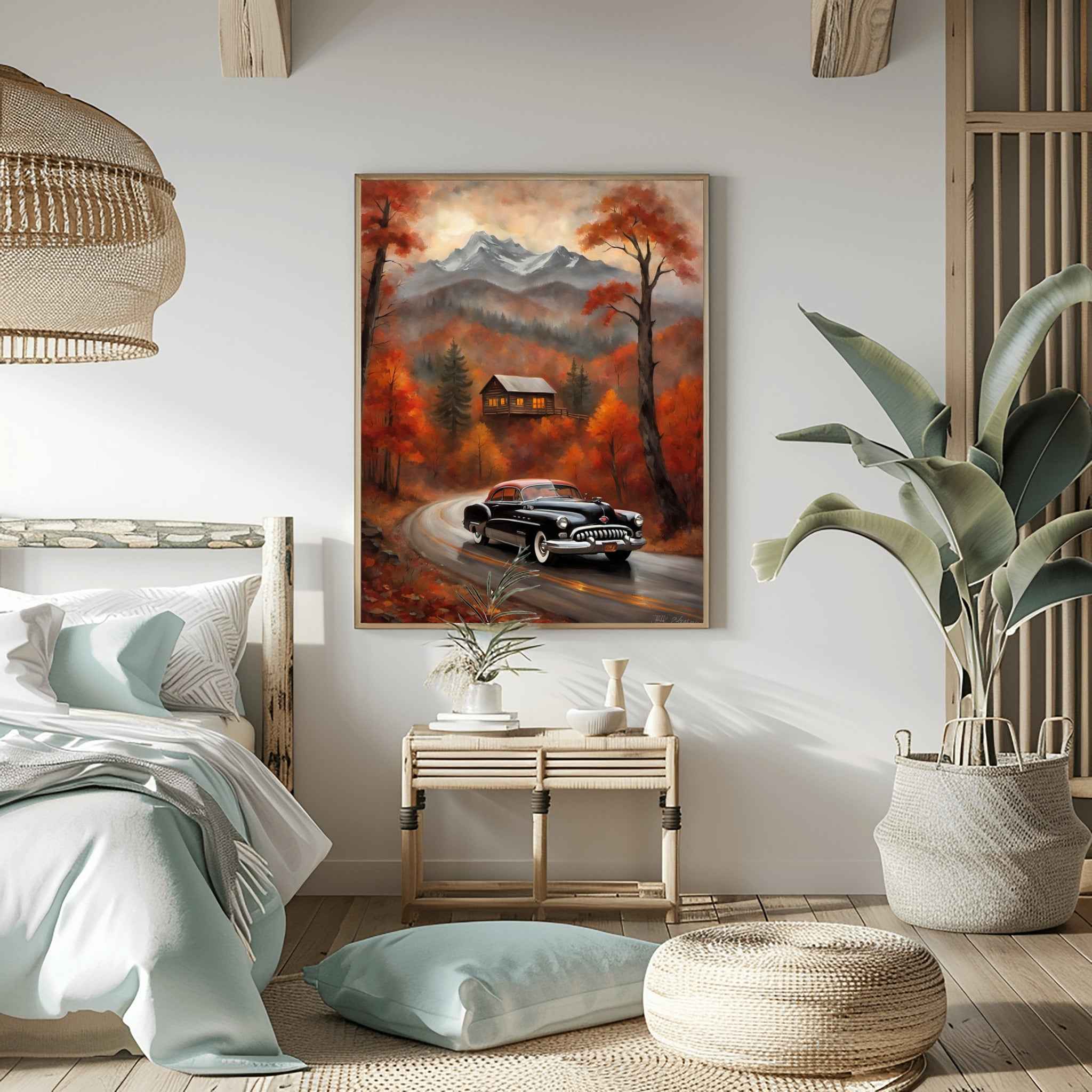 1950 American Riviera Dream -Autumn Mountain Edition | Poster - Canvas - Framed Canvas