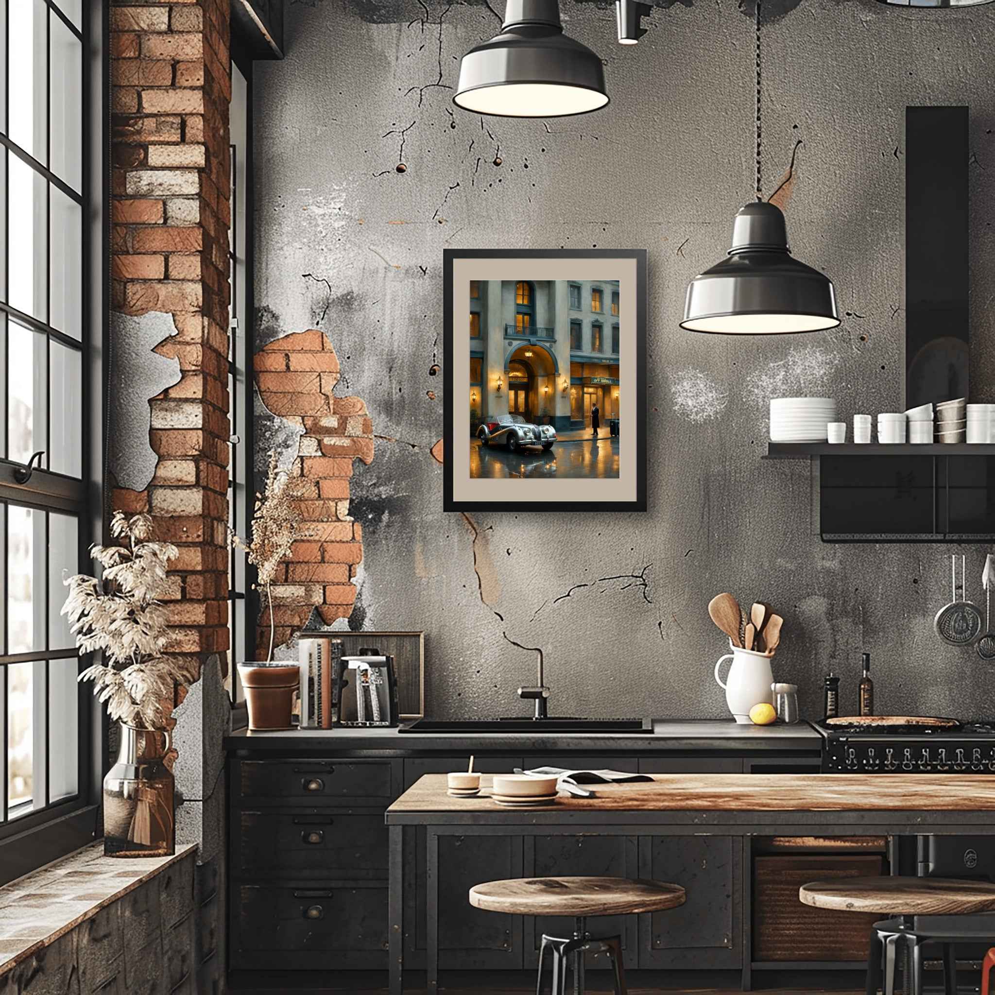 1950 British Racing Roadster - Elegant Hotel Edition | Poster - Canvas - Framed Canvas