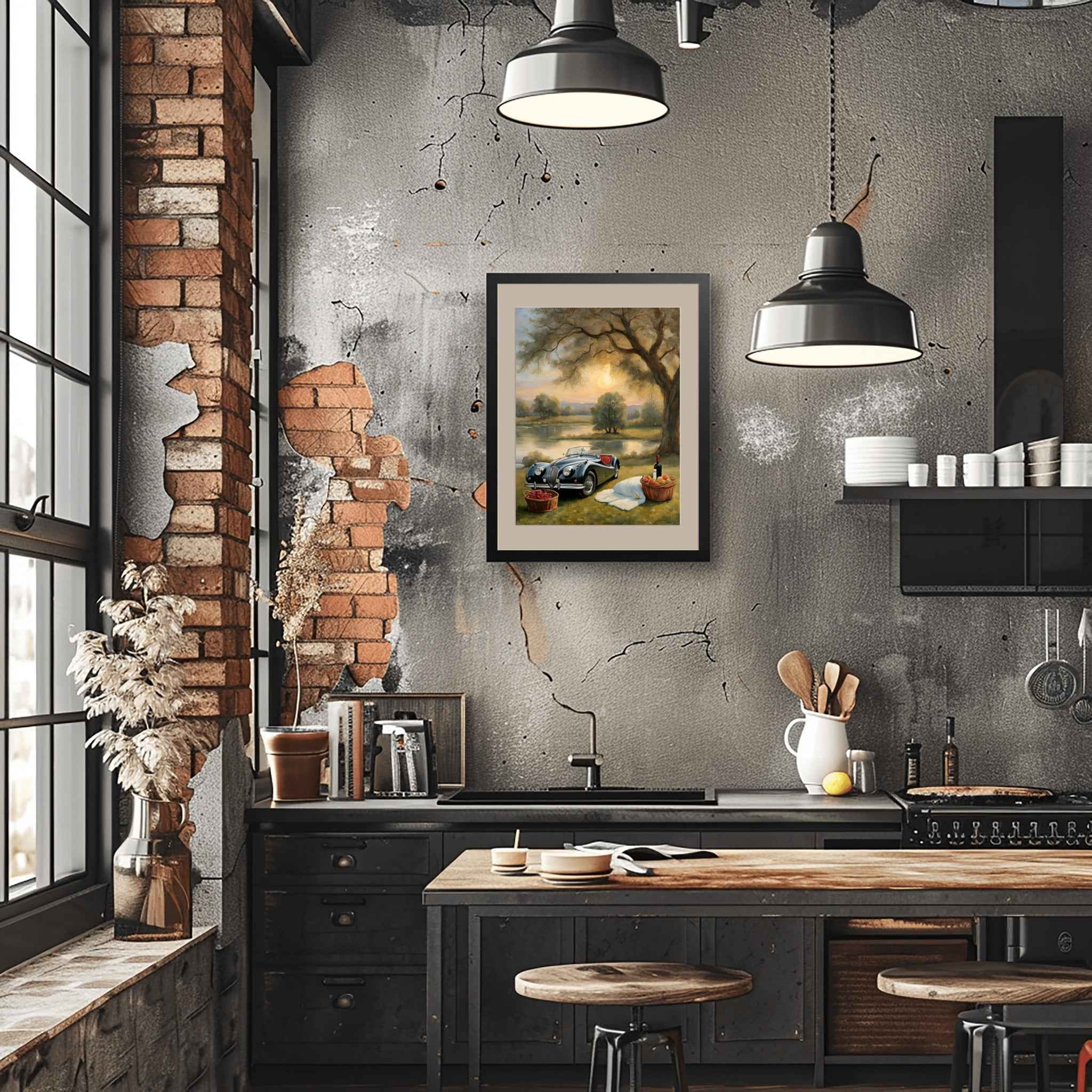 1950 British Racing Roadster - Lakeside Edition | Poster - Canvas - Framed Canvas