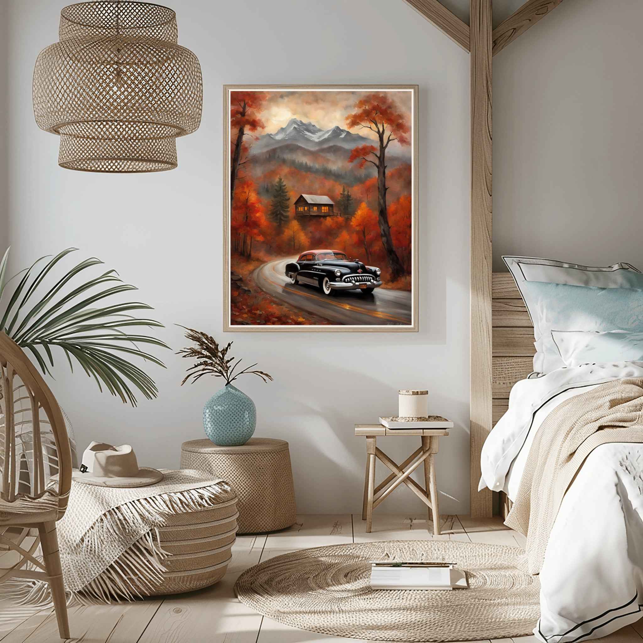 1950 American Riviera Dream -Autumn Mountain Edition | Poster - Canvas - Framed Canvas