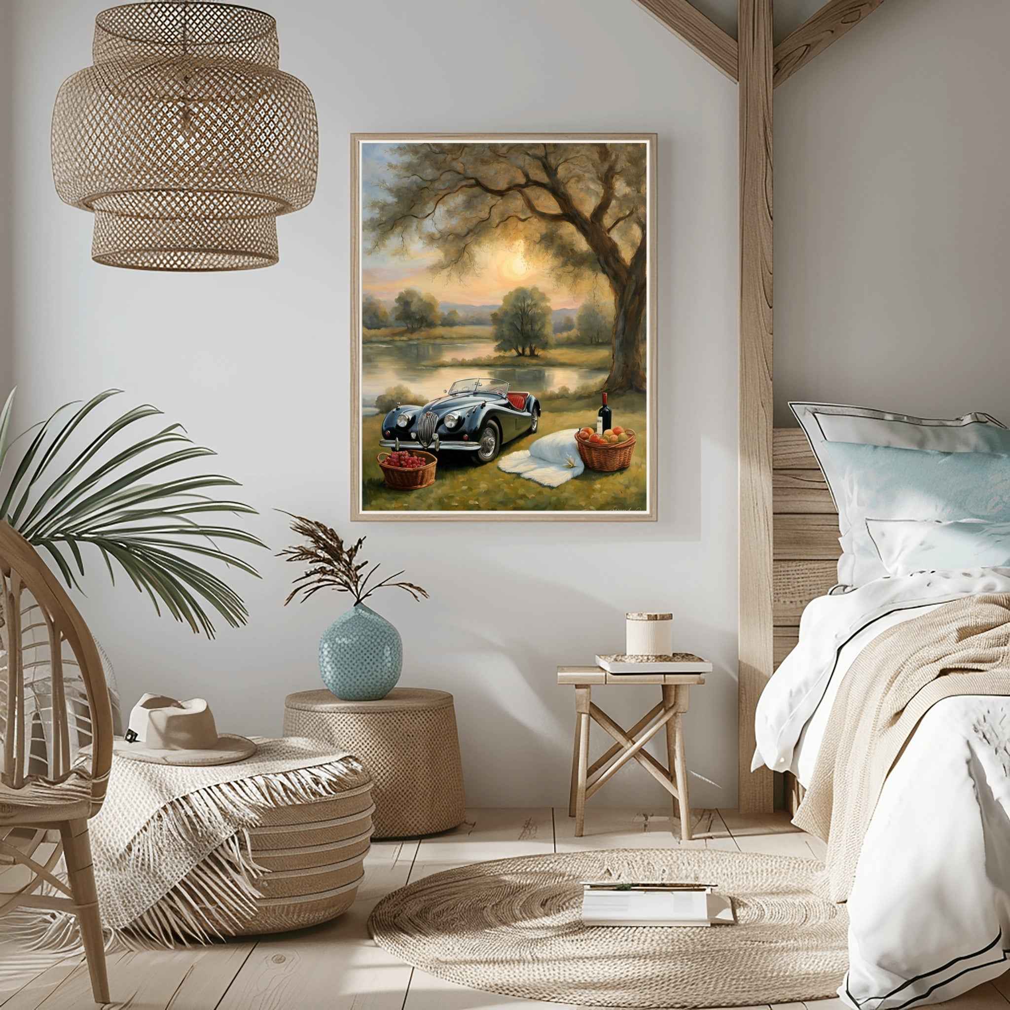 1950 British Racing Roadster - Lakeside Edition | Poster - Canvas - Framed Canvas