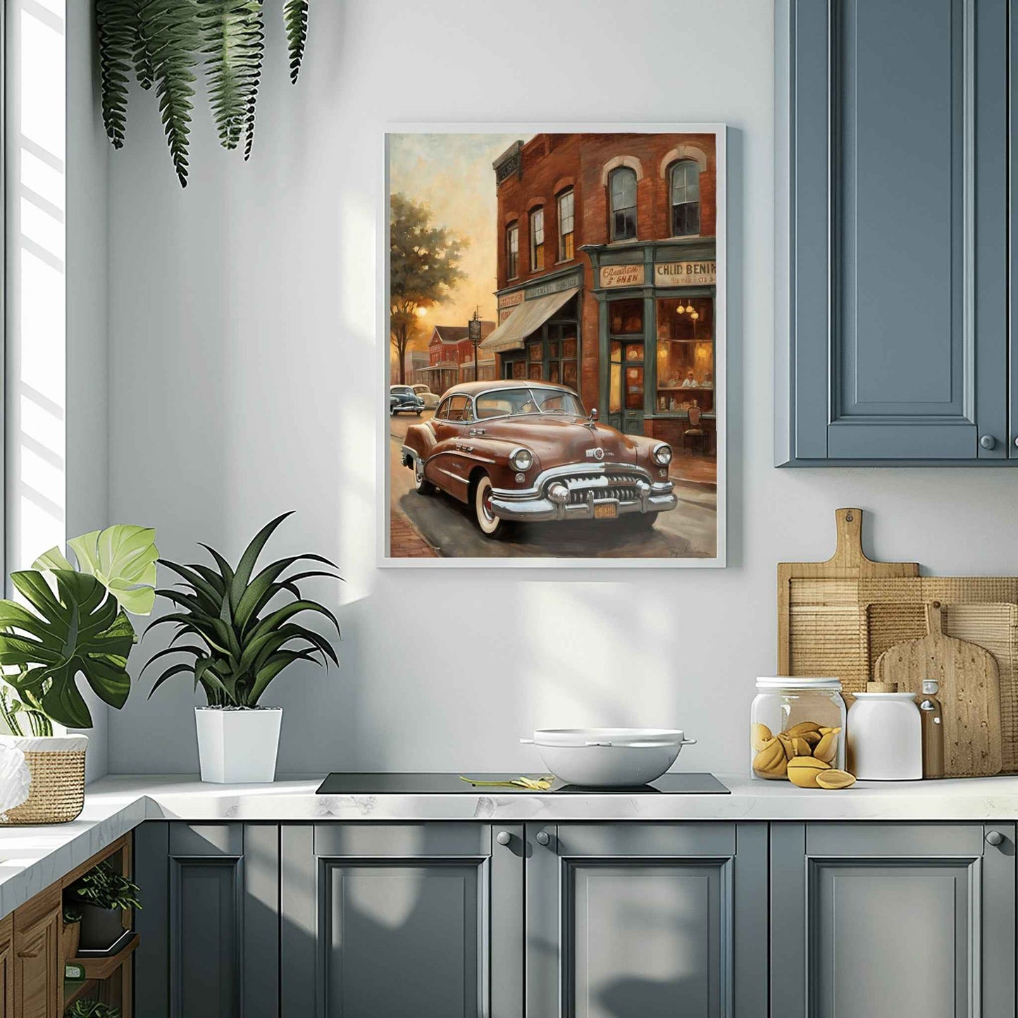 1950 American Riviera Dream - Vintage Town Edition | Poster - Canvas - Framed Canvas