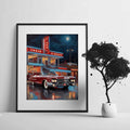 1959 Fins Chrome Cadillac - Neon Night Edition | Poster Canvas - AquilVision