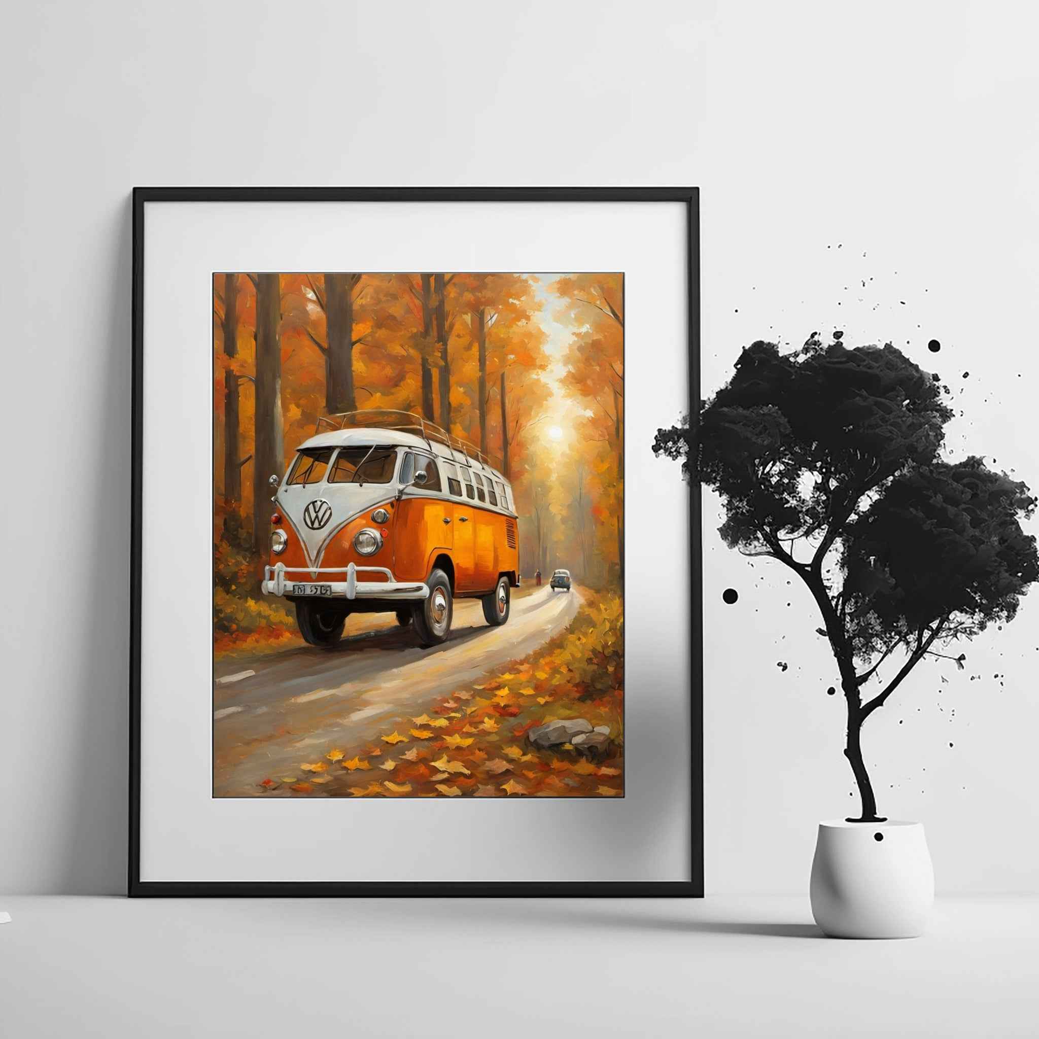 1960 German Split-Window Van - Forest Edition | Poster Canvas - AquilVision
