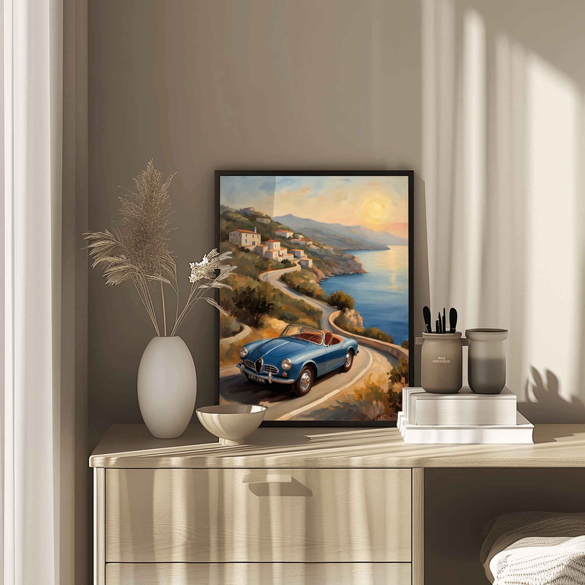 1958 Italian Spider Romance - Beach Edition | Poster Canvas