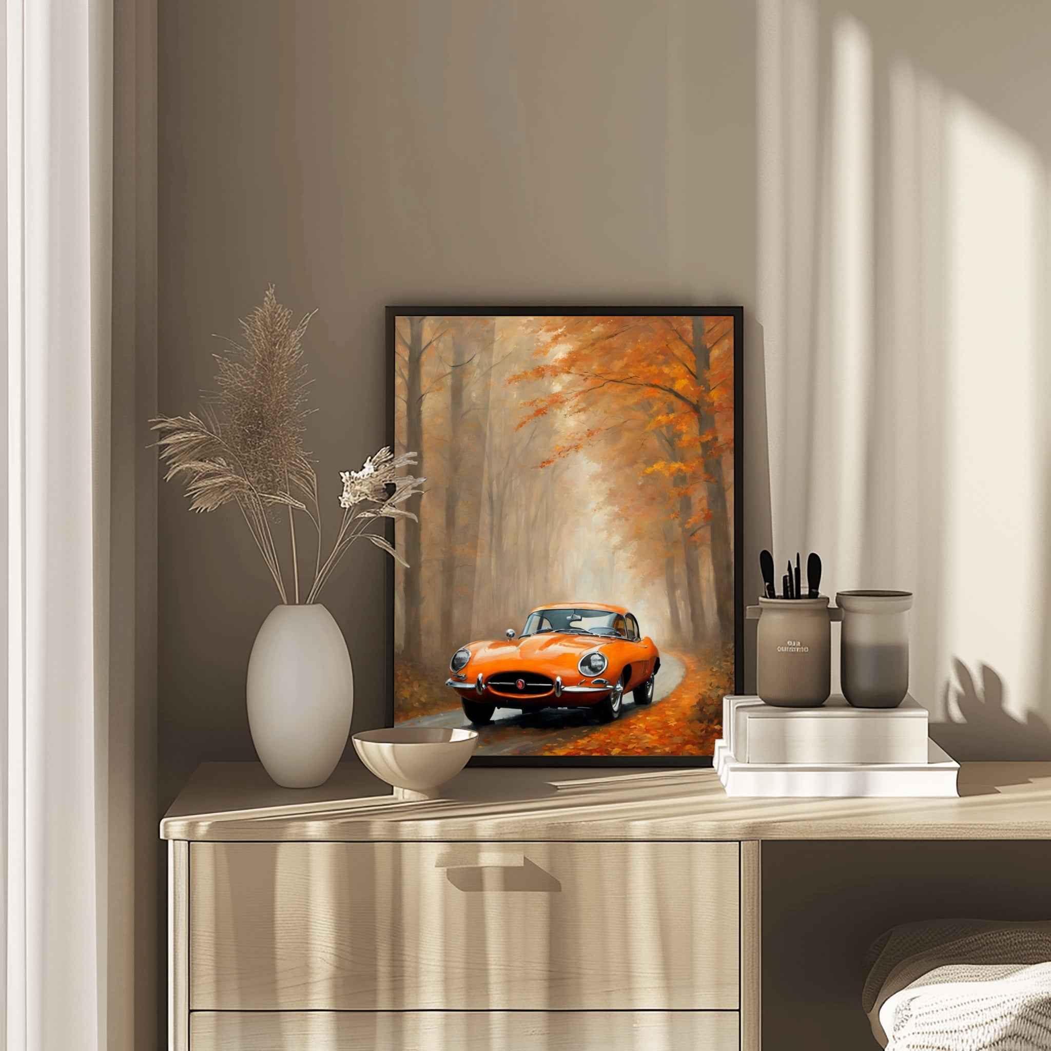 1961 E-Type Racing Beauty - Autumn Edition | Poster Canvas - AquilVision