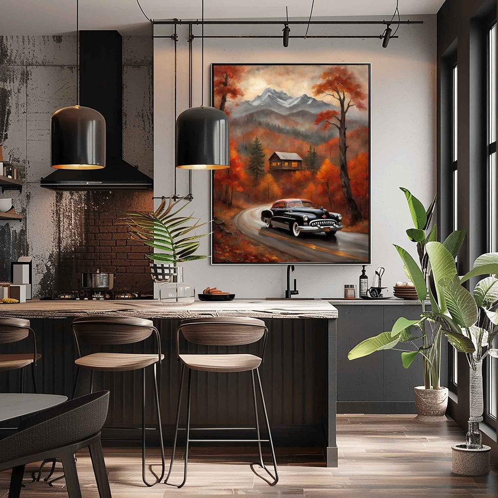 1950 American Riviera Dream -Autumn Mountain Edition | Poster - Canvas - Framed Canvas