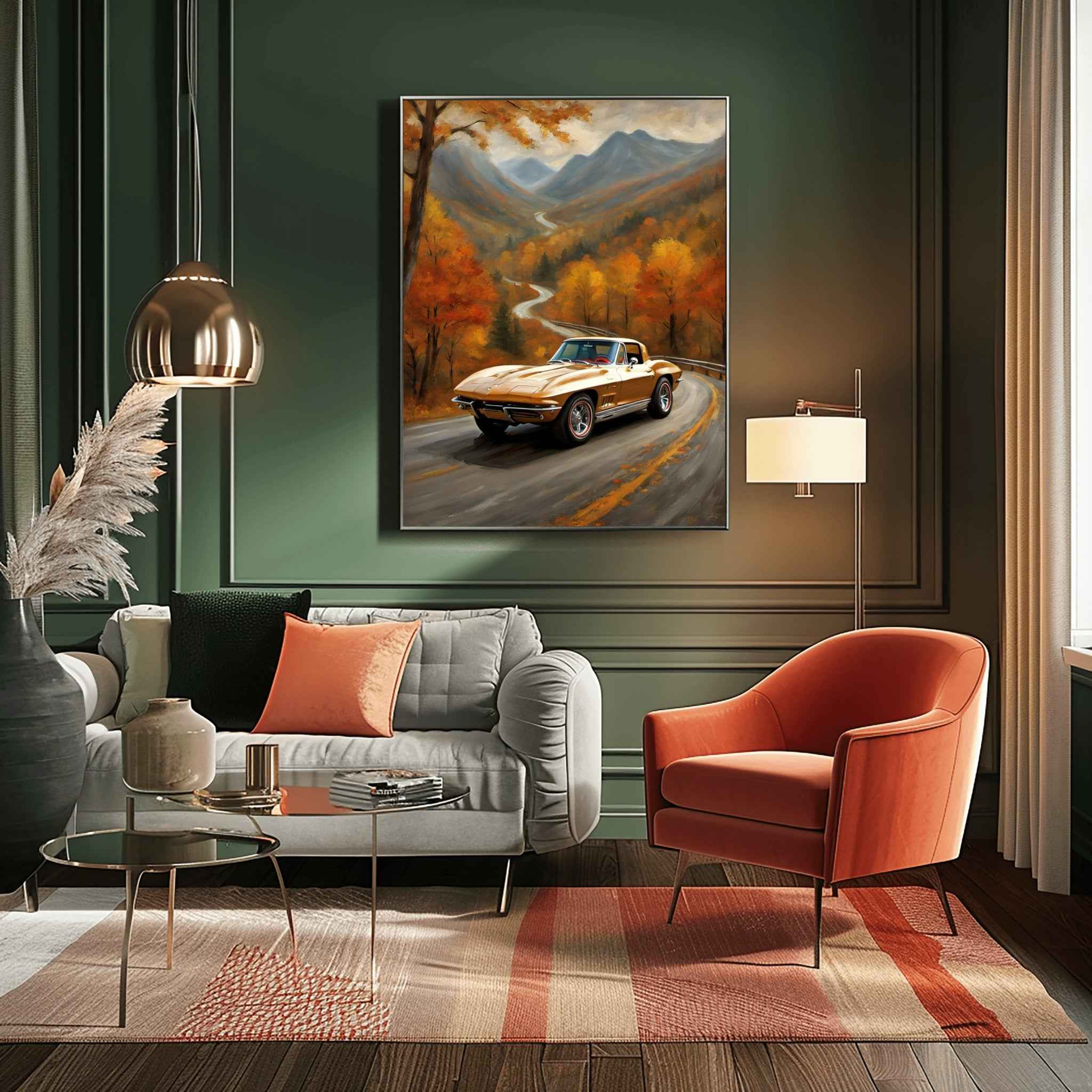 1963 Split-Window Stingray - Forest Edition | Poster Canvas - AquilVision