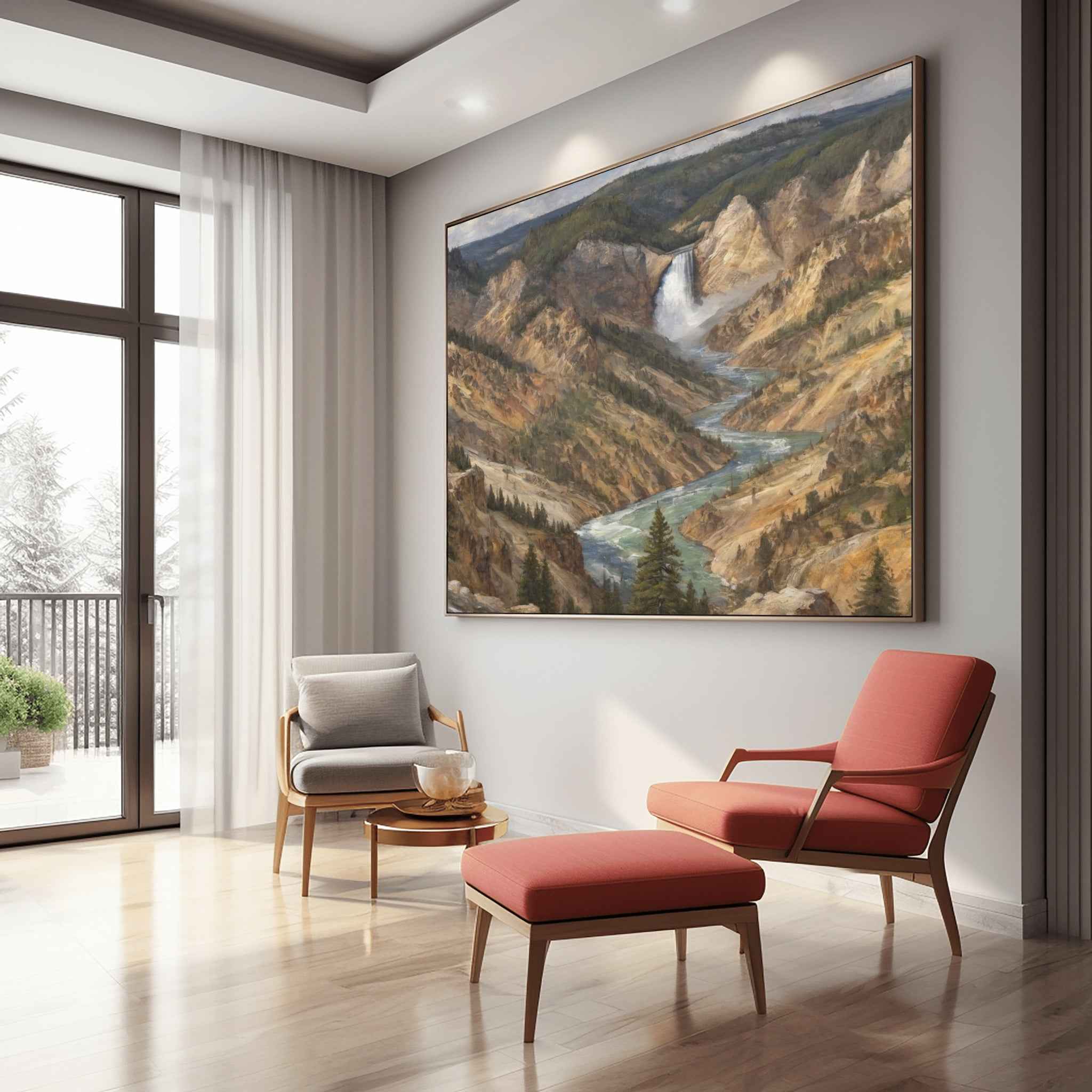 Grand Canyon Waterfall Poster Canvas Yellowstone National Park Collection