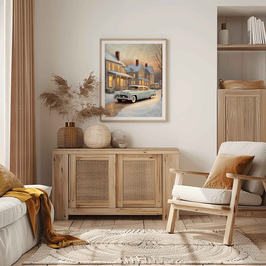 1956 American Formal Luxury Sedan - Winter Edition | Poster Canvas - AquilVision