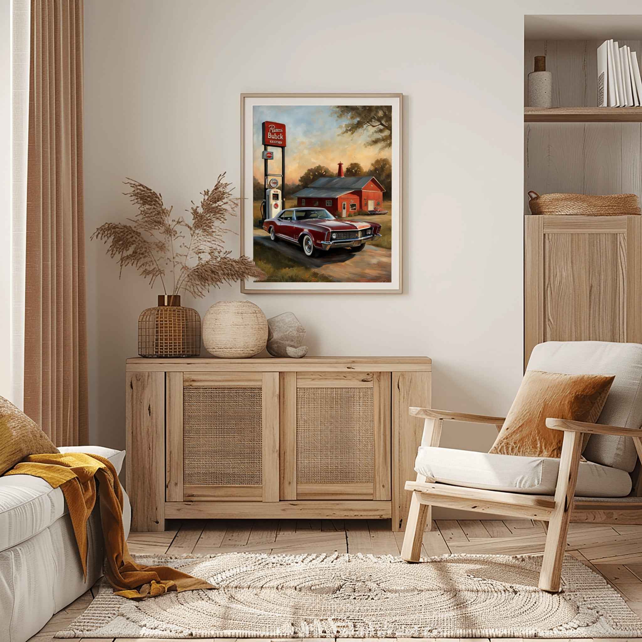 1965 Riviera Gran Sport - Retro Gas Station Edition | Poster Canvas