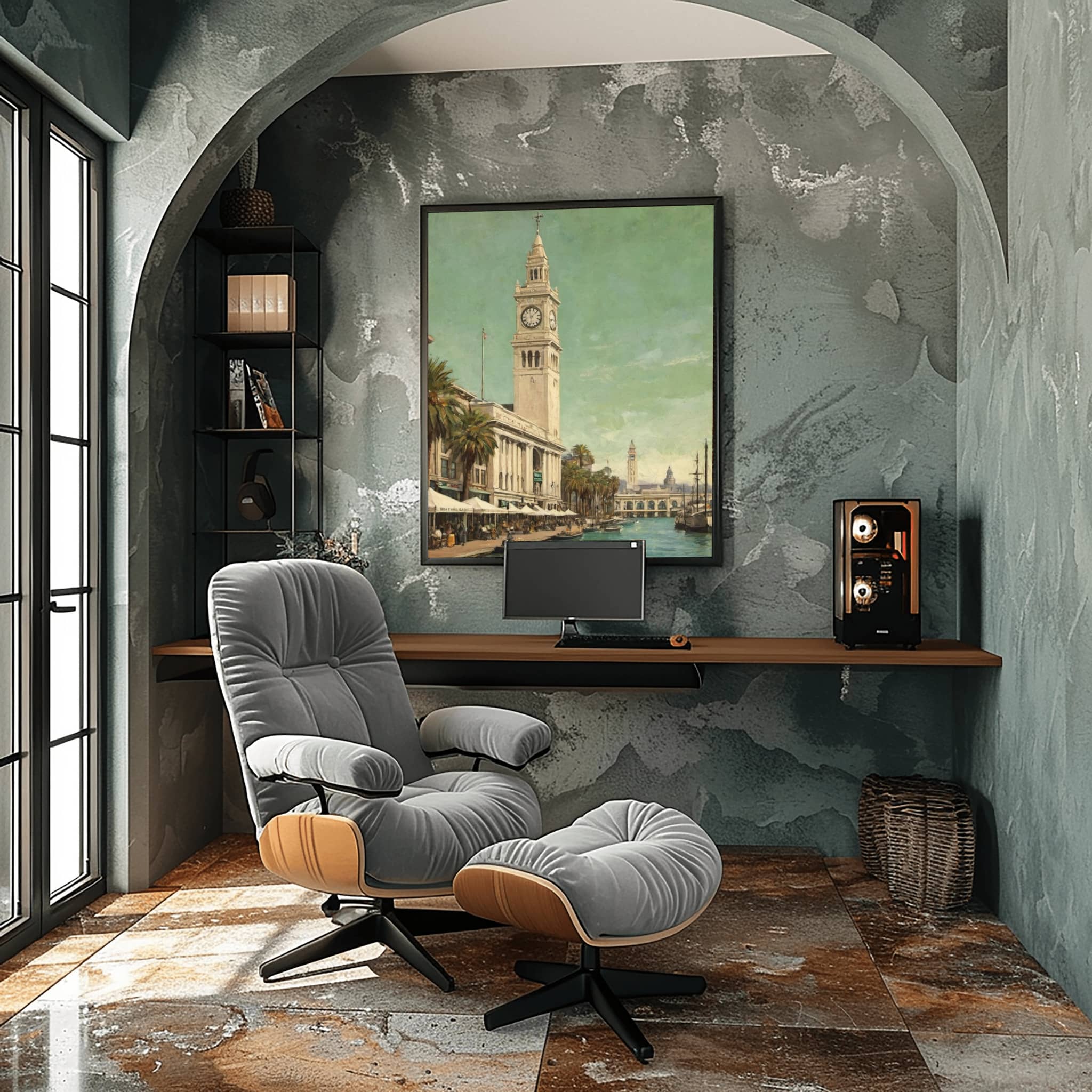 Ferry Building Poster Canvas Artwork - San Francisco Collection