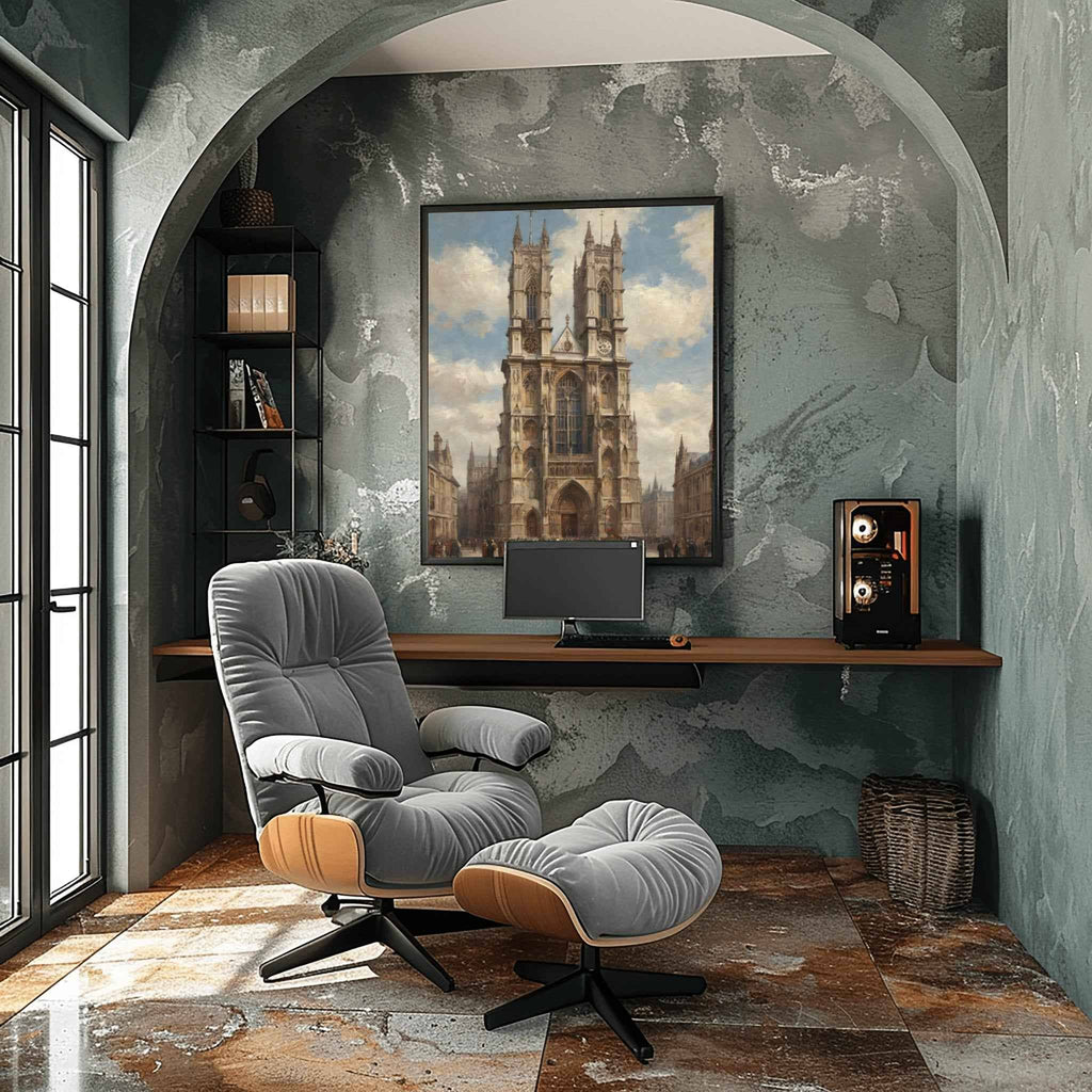 Westminster Abbey Poster Canvas Artwork - London Collection