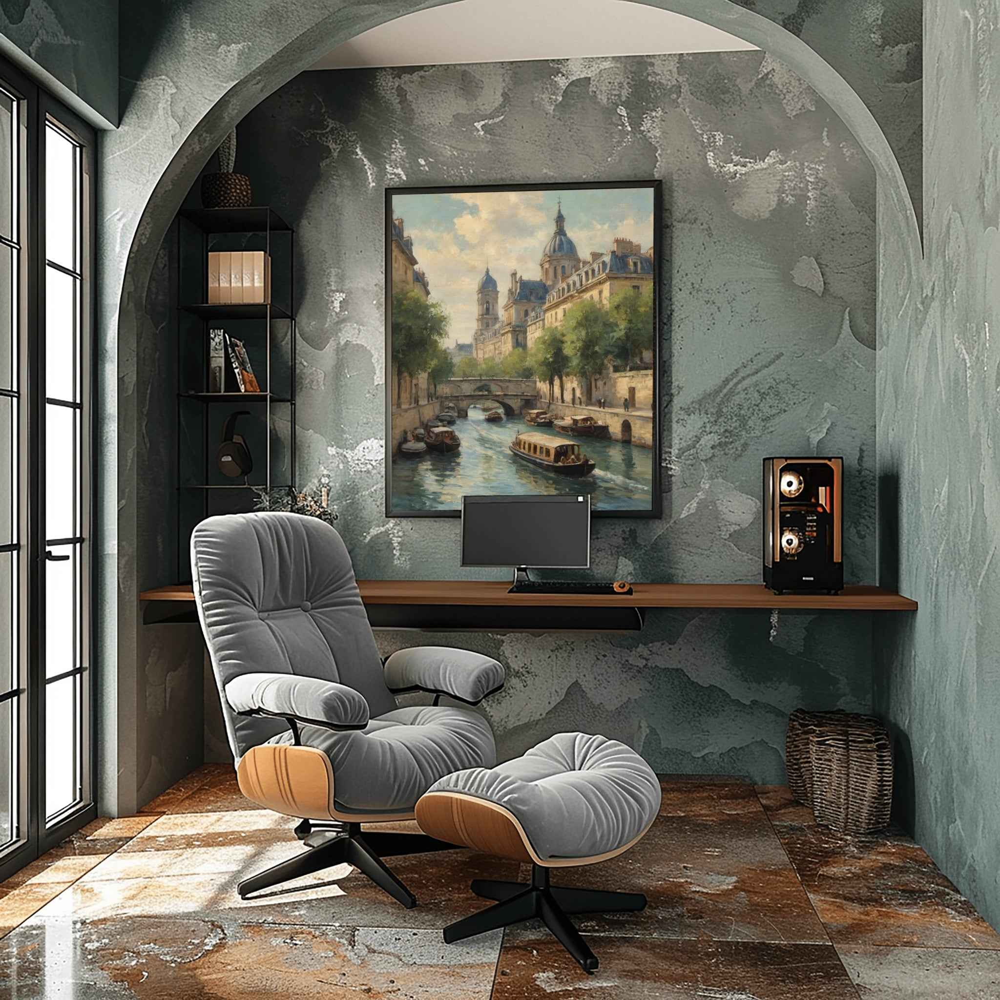 Seine River Poster Canvas Artwork - Paris Collection