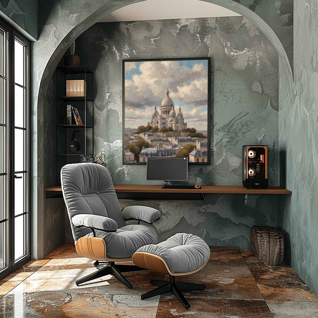 Sacre Coeur Basilica Poster Canvas Artwork - Paris Collection