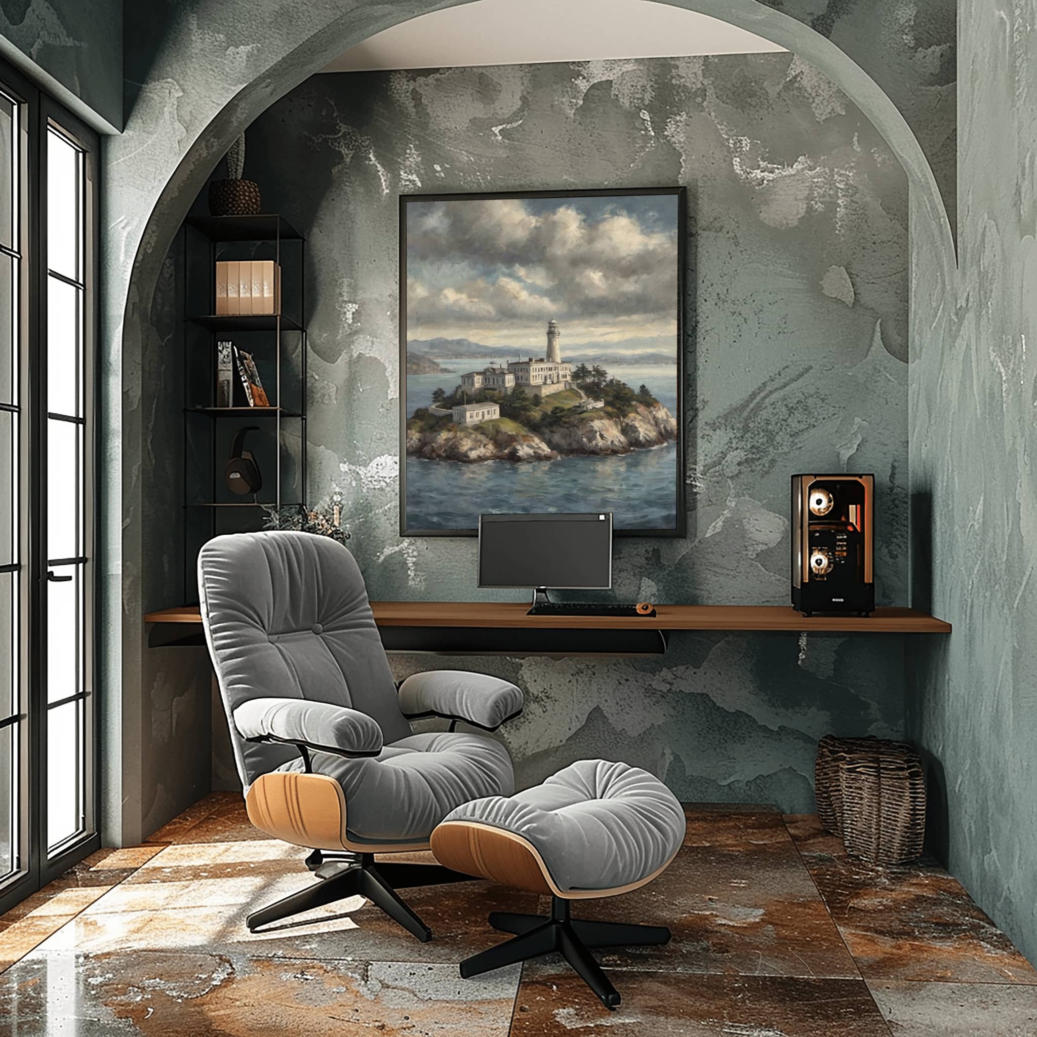 Alcatraz Poster Canvas Artwork - San Francisco Collection