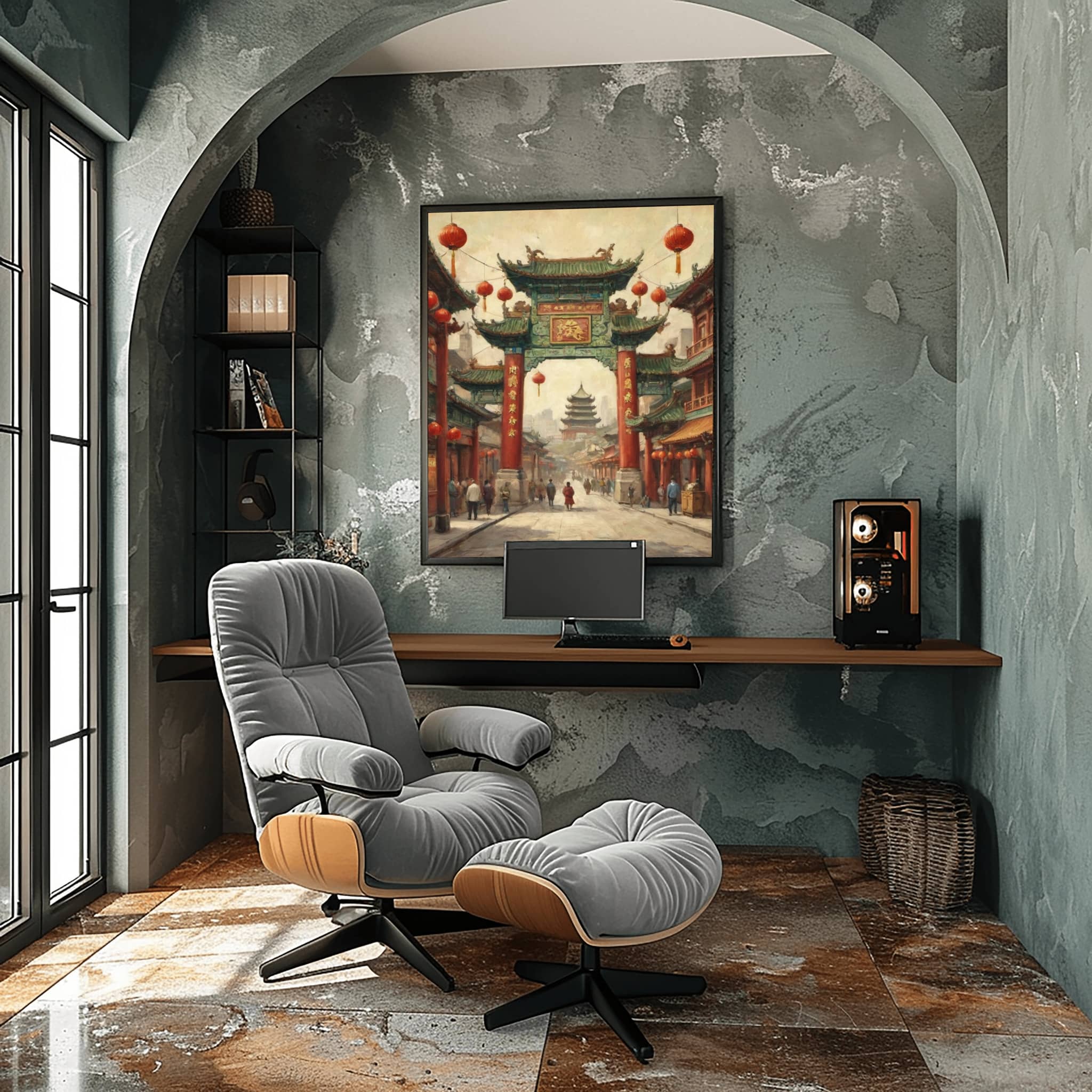 Dragon Gate Poster Canvas Artwork - San Francisco Collection