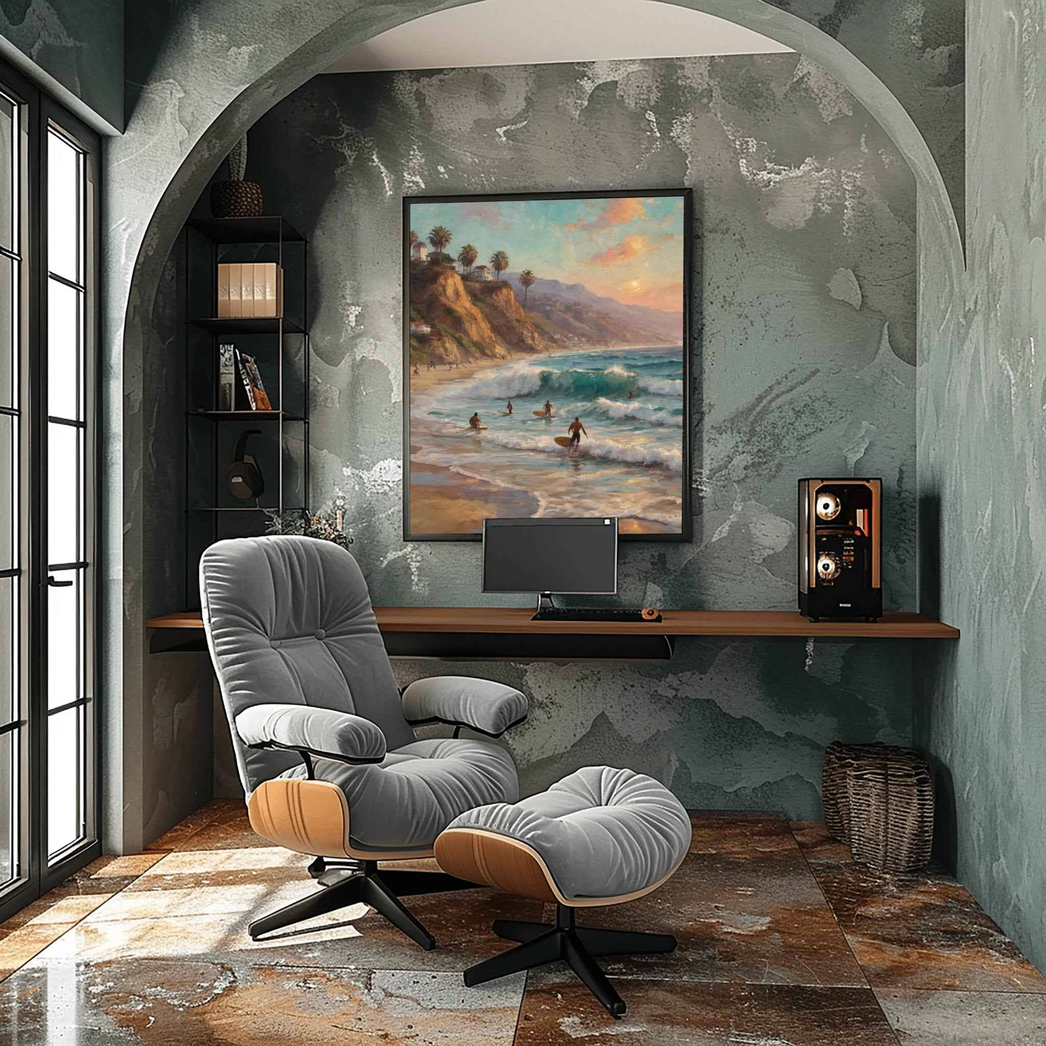 Malibu Beach Poster Canvas Artwork - Los Angeles Collection