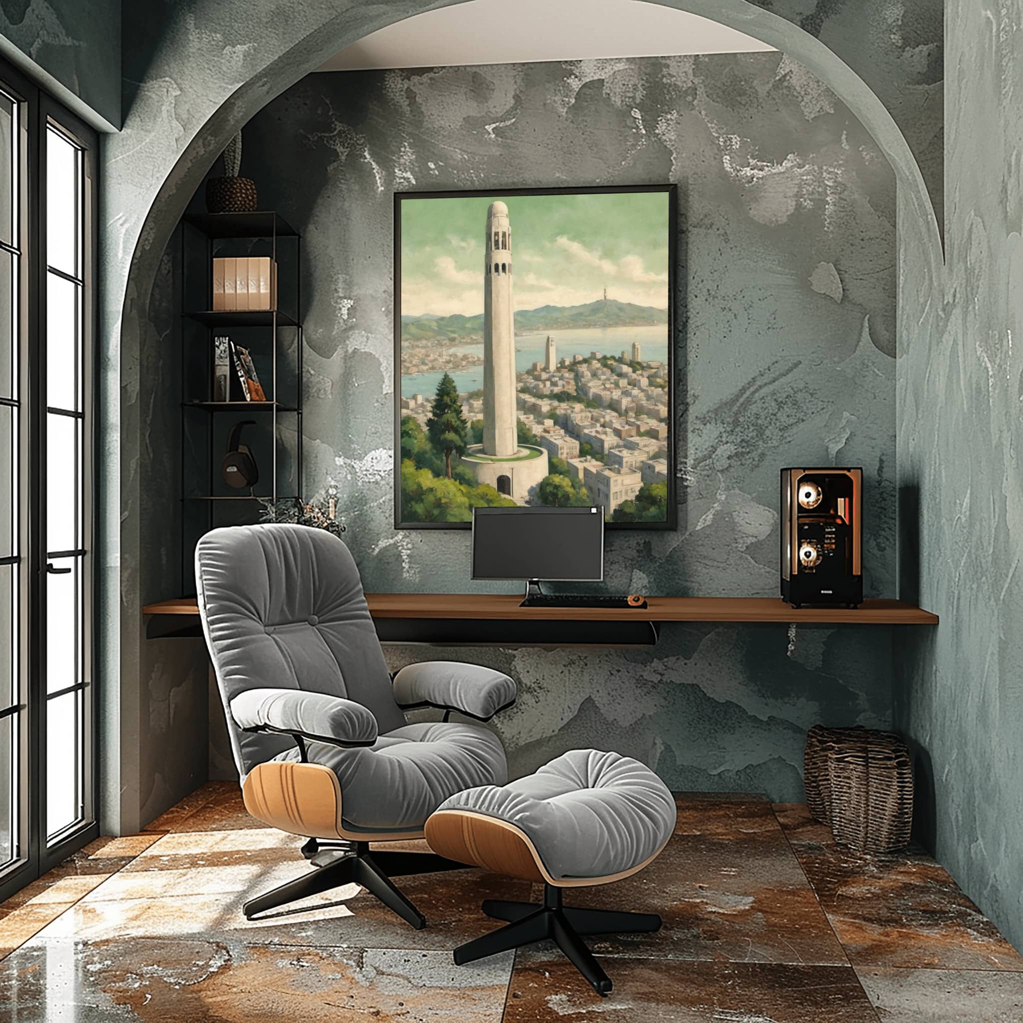 Coit Tower Poster Canvas Artwork - San Francisco Collection