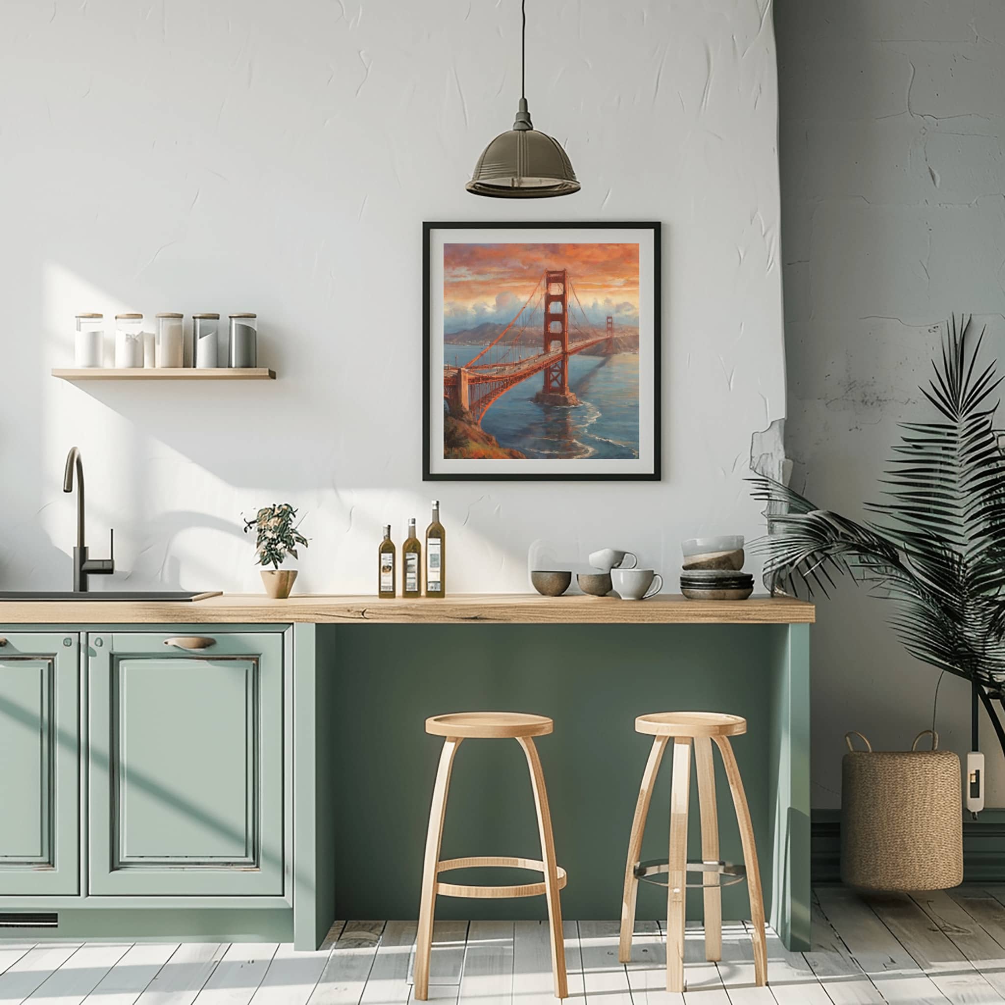 Golden Gate Poster Canvas Artwork - San Francisco Collection