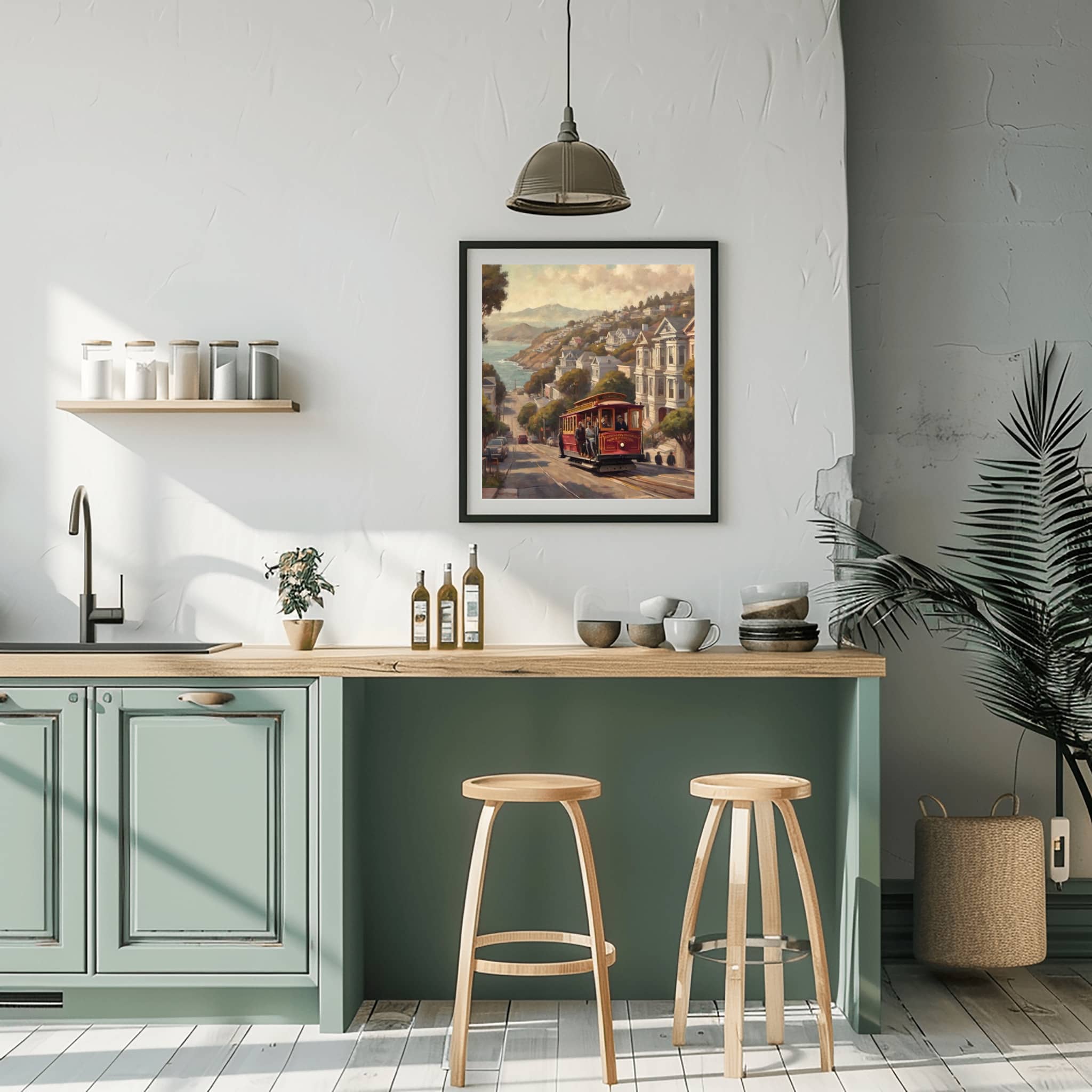 Cable Car Poster Canvas Artwork - San Francisco Collection