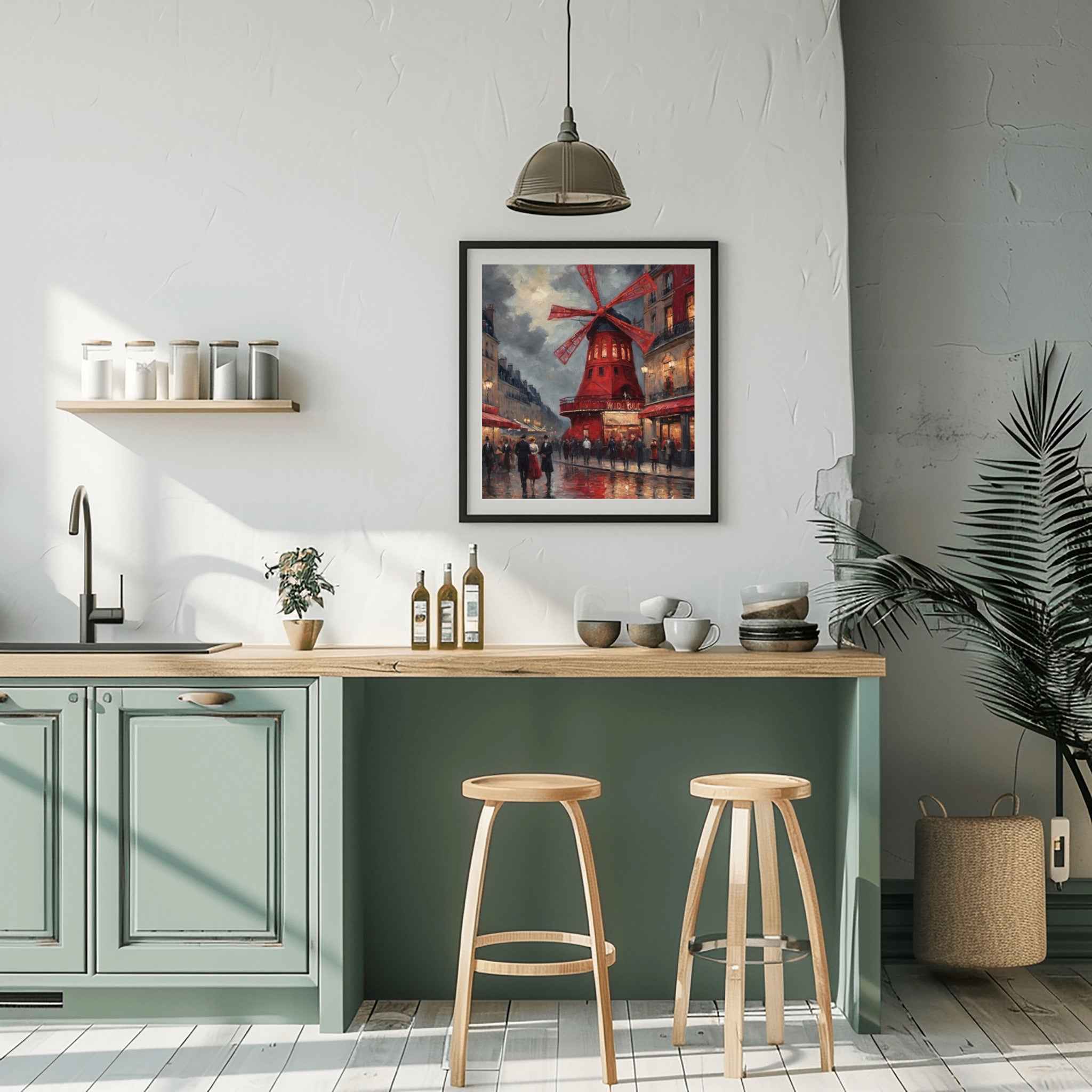 Montmartre Windmill Poster Canvas Artwork - Paris Collection