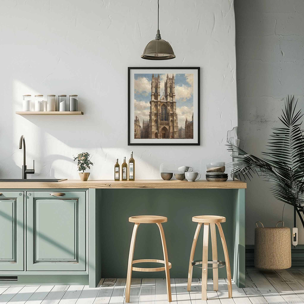 Westminster Abbey Poster Canvas Artwork - London Collection