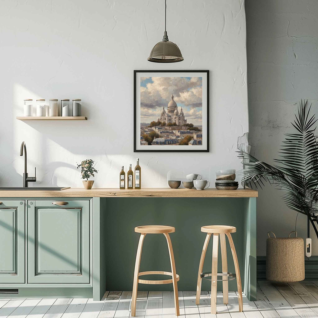 Sacre Coeur Basilica Poster Canvas Artwork - Paris Collection