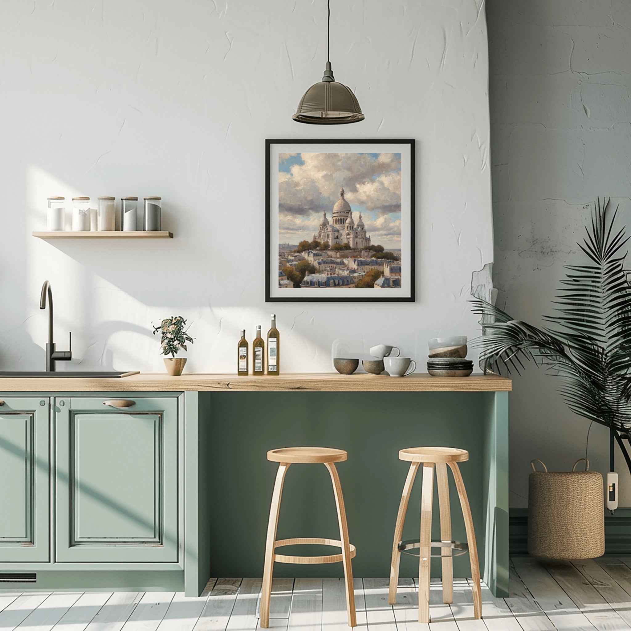 Sacre Coeur Basilica Poster Canvas Artwork - Paris Collection