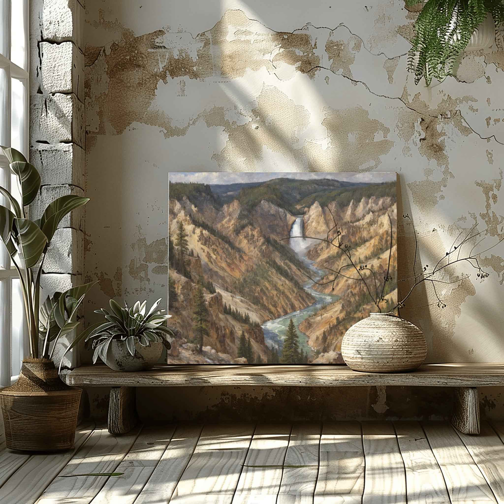 Grand Canyon Waterfall Poster Canvas Yellowstone National Park Collection