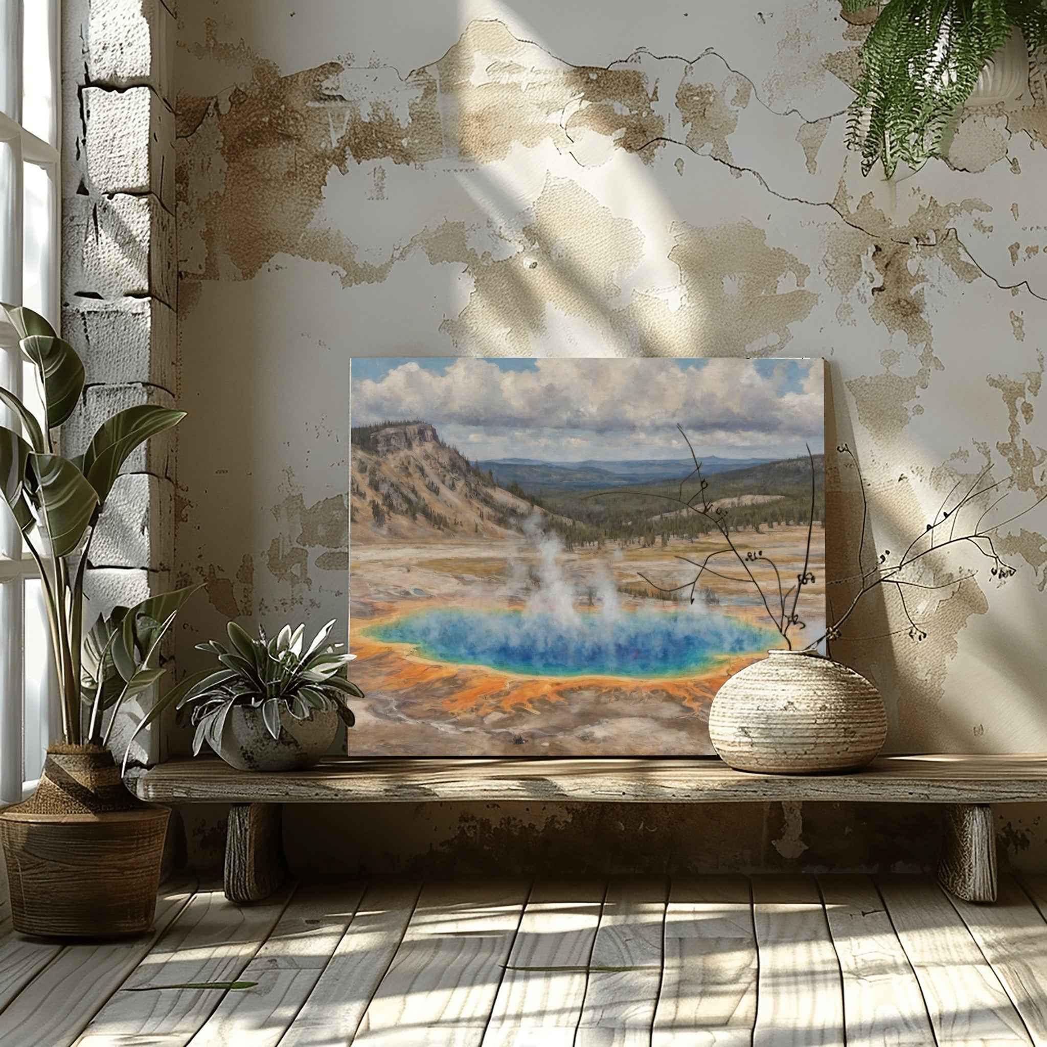 Grand Prismatic Spring Poster Canvas Yellowstone National Park Collection
