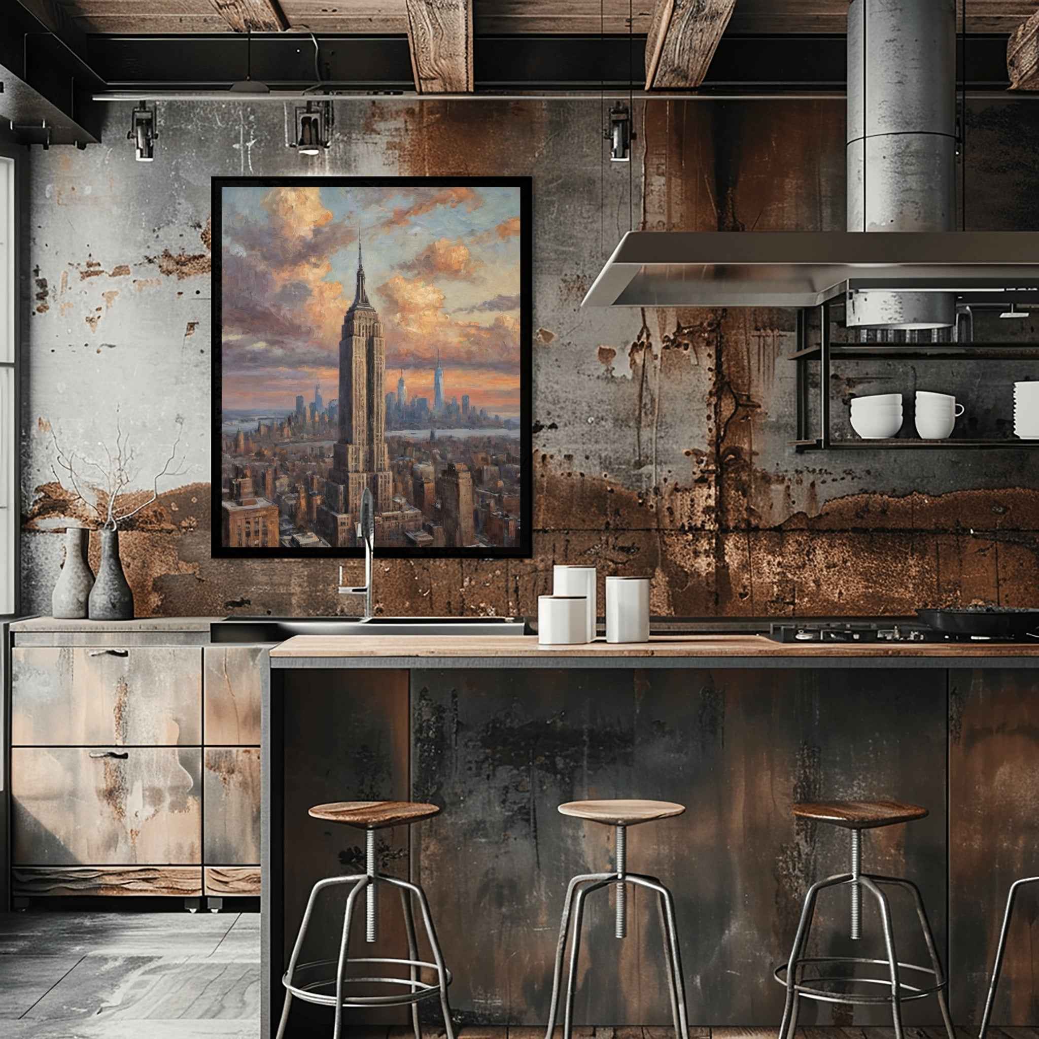 Empire State Poster Canvas Artwork - New York Collection