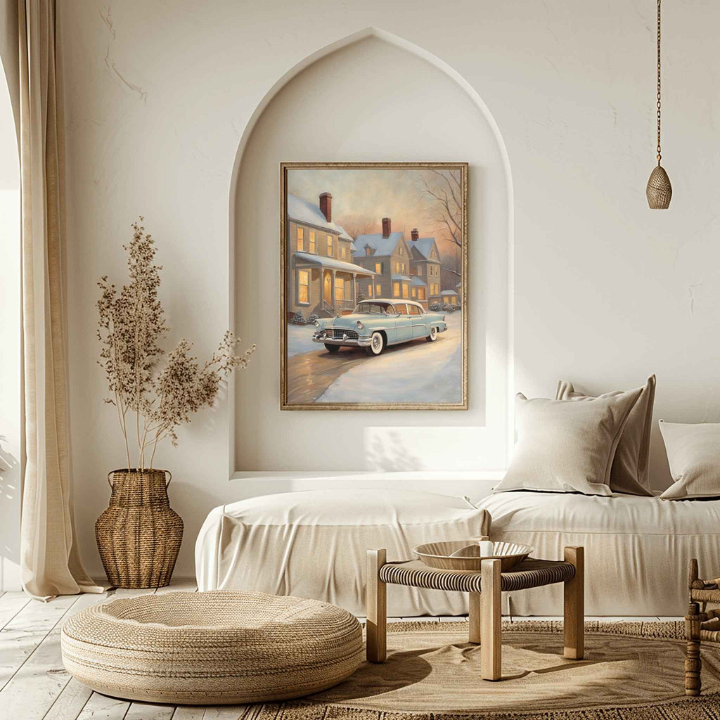 1956 American Formal Luxury Sedan - Winter Edition | Poster Canvas - AquilVision